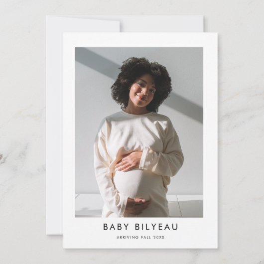 Modern Minimal Heart Boho Baby shower Kaart (Achterkant)