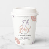 Modern Minimal Heart Boho Baby shower Papieren Bekers (Achterkant)