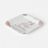 Modern Minimal Heart Boho Baby shower Papieren Bordje (Gebogen)