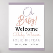 Modern Minimal Heart Boho Baby shower Poster (Voorkant)