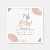 Modern Minimal Heart Boho Baby shower Servet (Voorkant)