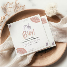 Modern Minimal Heart Boho Baby shower Servet