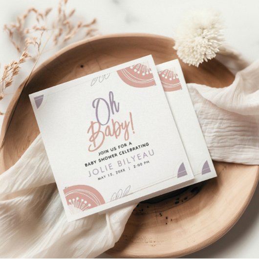 Modern Minimal Heart Boho Baby shower Servet