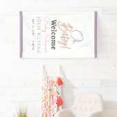 Modern Minimal Heart Boho Baby shower Spandoek (Insitu)