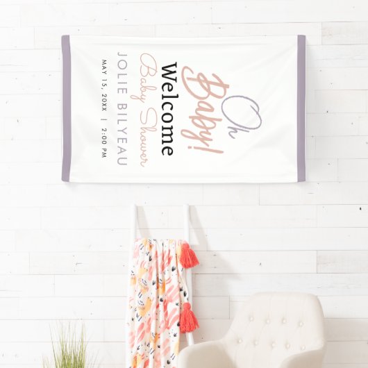 Modern Minimal Heart Boho Baby shower Spandoek (Insitu)