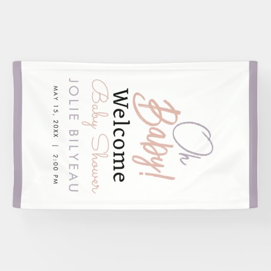 Modern Minimal Heart Boho Baby shower Spandoek (Horizontaal)