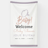 Modern Minimal Heart Boho Baby shower Spandoek (Verticaal)