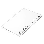 Modern Minimal Heart Clean White Design Notitieblok (Schuin)