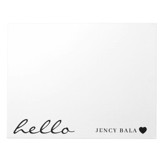 Modern Minimal Heart Clean White Design Notitieblok (Voorkant)