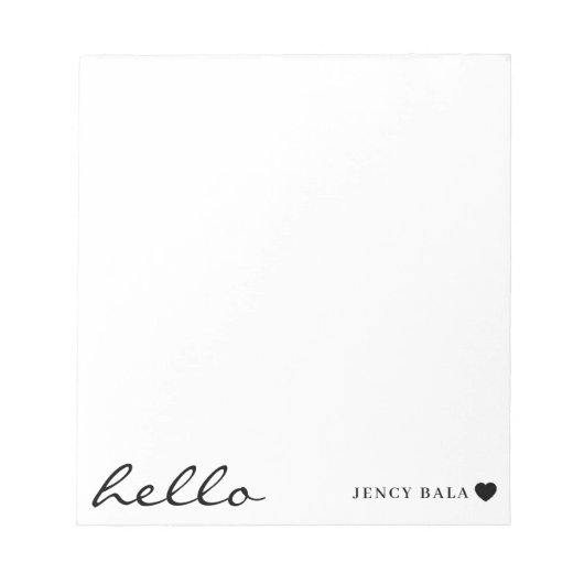 Modern Minimal Heart Clean White Design Notitieblok (Voorkant)