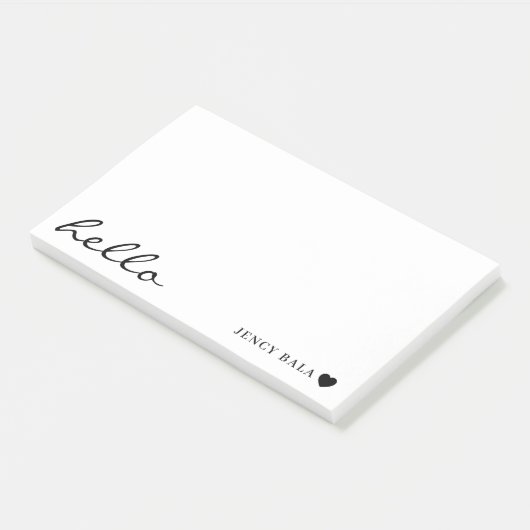 Modern Minimal Heart Clean White Design Post-it® Notes (Schuin)