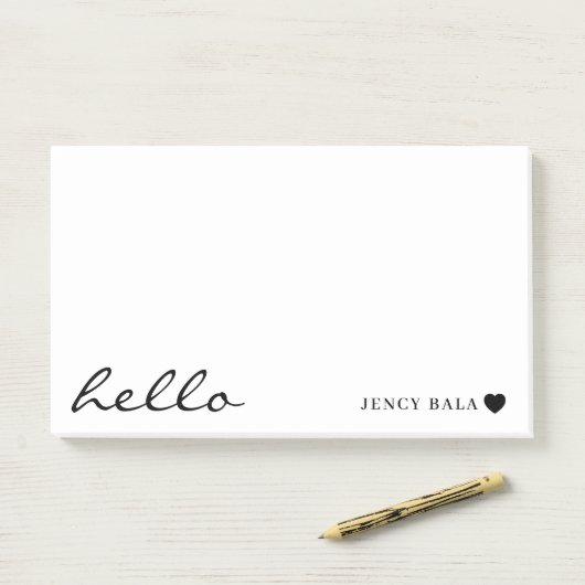 Modern Minimal Heart Clean White Design Post-it® Notes (Op bureau)