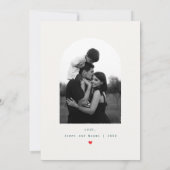 Modern Minimal Heart Custom Photo Father's Day Kaart (Achterkant)
