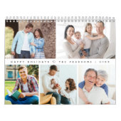 Modern Minimal Heart Customizable Family Photo Kalender (Hoes)