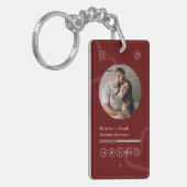 Modern Minimal Heart Music Player Photo Valentine Sleutelhanger (Voorkant Links)