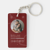 Modern Minimal Heart Music Player Photo Valentine Sleutelhanger (achterkant)