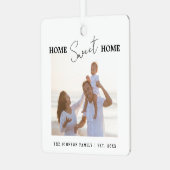 Modern Minimal Home Sweet Home Photo Metalen Ornament (Voorkant links)