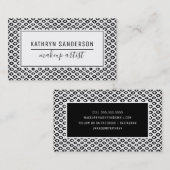 MODERN MINIMAL IKAT patroon eenvoudig zwart wit Visitekaartje (Voorkant / Achterkant)