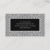 MODERN MINIMAL IKAT patroon eenvoudig zwart wit Visitekaartje (Achterkant)