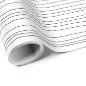 Modern Minimal Imperfect Lines Black and White Cadeaupapier (Rol Hoek)