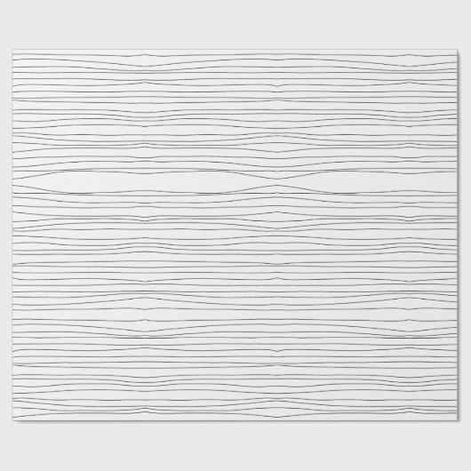 Modern Minimal Imperfect Lines Black and White Cadeaupapier (Vlak)
