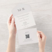 Modern Minimal Intimate Wedding All In One Uitnodiging (Afscheurbaar)
