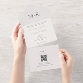 Modern Minimal Intimate Wedding All In One Uitnodiging