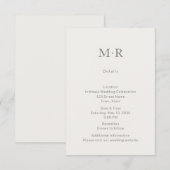 Modern Minimal Intimate Wedding Details Card Informatiekaartje (Voorkant / Achterkant)