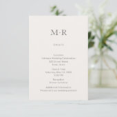 Modern Minimal Intimate Wedding Details Card Informatiekaartje (Staand voorkant)