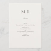 Modern Minimal Intimate Wedding Menu (Voorkant)