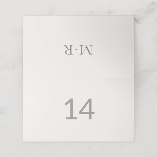 Modern Minimal Intimate Wedding Table Number Plaatskaartje (Buitenkant ongevouwen)
