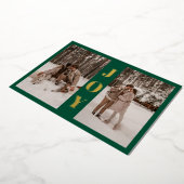 Modern Minimal Joy Christmas Green 3 Foto Folie Feestdagenkaart (Gedraaid)