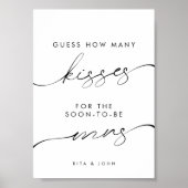 Modern Minimal Kisses voor Mrs Vrijgezellenfeest G Poster (Voorkant)