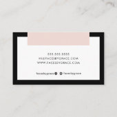 MODERN MINIMAL kleurblok chic zwart blush roze Visitekaartje (Achterkant)