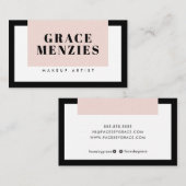 MODERN MINIMAL kleurblok chic zwart blush roze Visitekaartje (Voorkant / Achterkant)