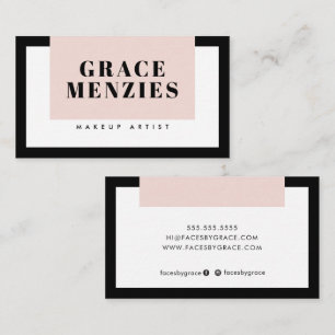 MODERN MINIMAL kleurblok chic zwart blush roze Visitekaartje