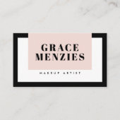 MODERN MINIMAL kleurblok chic zwart blush roze Visitekaartje (Voorkant)