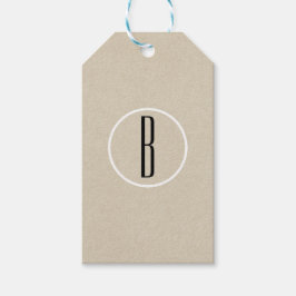 Modern Minimal Kraft Rustic Monogram Weddenschap Cadeaulabel