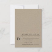 MODERN MINIMAL KRAFT TYPOGRAPHY WEDDING RSVP KAART (Voorkant)