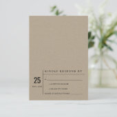 MODERN MINIMAL KRAFT TYPOGRAPHY WEDDING RSVP KAART (Staand voorkant)