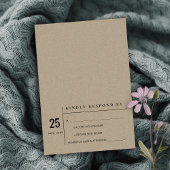 MODERN MINIMAL KRAFT TYPOGRAPHY WEDDING RSVP KAART