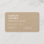 Modern Minimal Kraft Visitekaartje (Voorkant)