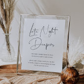 Modern Minimal Late Night Luiers Baby shower teken Poster