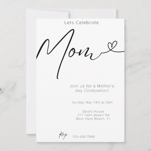 Modern minimal Laten we mama Moederdag vieren Kaart (Voorkant)