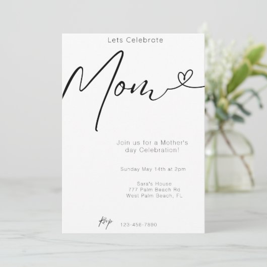 Modern minimal Laten we mama Moederdag vieren Kaart (Staand voorkant)