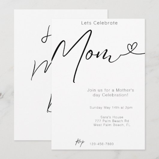 Modern minimal Laten we mama Moederdag vieren Kaart (Voorkant / Achterkant)