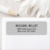 Modern Minimal Lichtgrijs en Zwart Retouradres Etiket (Insitu)