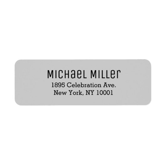 Modern Minimal Lichtgrijs en Zwart Retouradres Etiket (Voorkant)