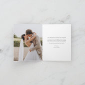 Modern Minimal "Liefde & Bedankt" Foto Bruiloft Bedankkaart (Binnen)