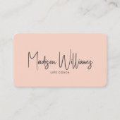 Modern Minimal Life Coach QR Code | Dusty Pink Visitekaartje (Voorkant)